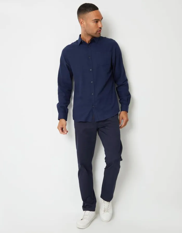 Men Navy Brushed Flannel Long Sleeve Shirt Threadbare Shirts Men Navy Brushed Flannel Long Sleeve Shirt Threadbare Shirts
