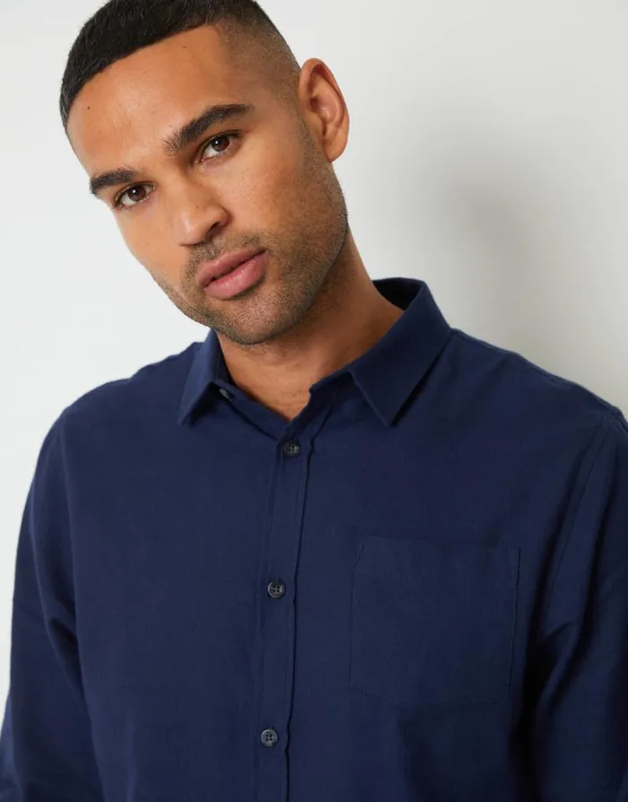Men Navy Brushed Flannel Long Sleeve Shirt Threadbare Shirts Men Navy Brushed Flannel Long Sleeve Shirt Threadbare Shirts