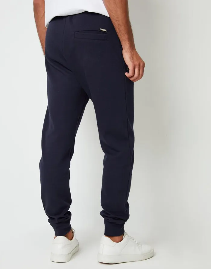 Men Navy Cuffed Pique Joggers Threadbare Joggers Men Navy Cuffed Pique Joggers Threadbare Joggers