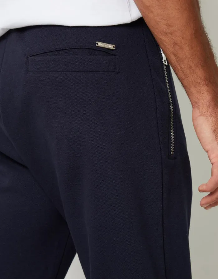 Men Navy Cuffed Pique Joggers Threadbare Joggers Men Navy Cuffed Pique Joggers Threadbare Joggers