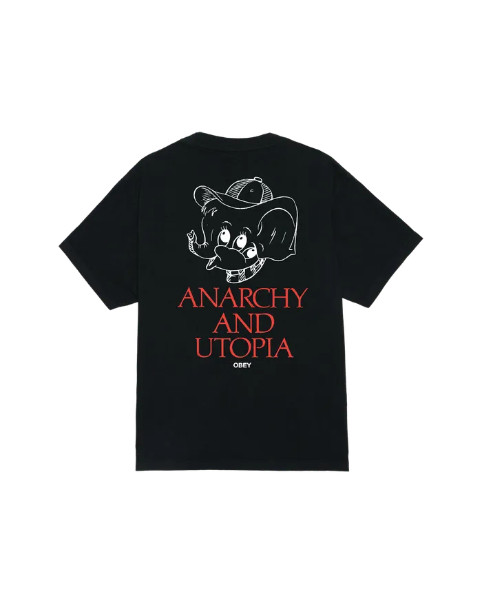 Men OBEY Clothing ANARCHY and UTOPIA PIGMENT TSHIRT Pigment True Vintage Black TSHIRTS Men OBEY Clothing ANARCHY and UTOPIA PIGMENT TSHIRT Pigment True Vintage Black TSHIRTS
