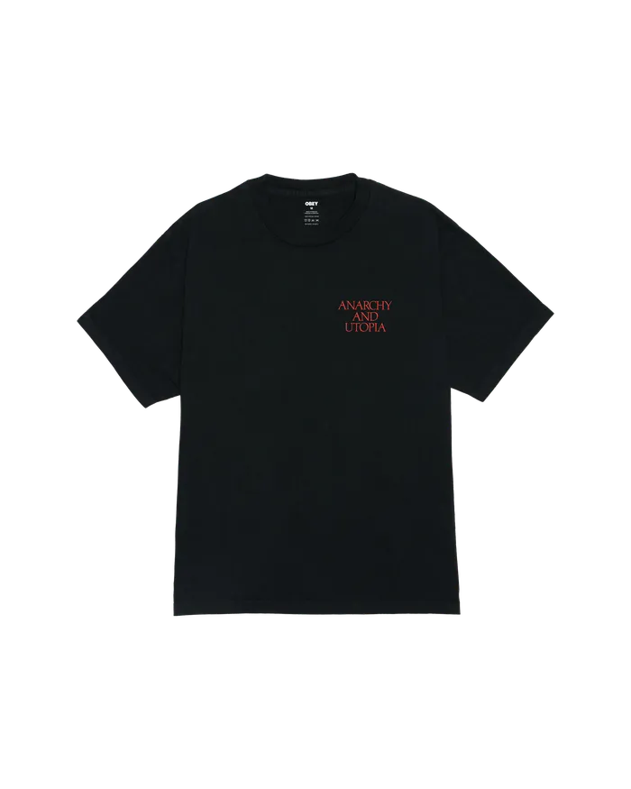 Men OBEY Clothing ANARCHY and UTOPIA PIGMENT TSHIRT Pigment True Vintage Black TSHIRTS