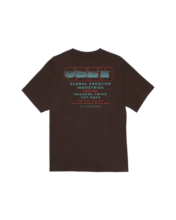 Men OBEY Clothing MEASURE TWICE CLASSIC TSHIRT Java Brown TSHIRTS