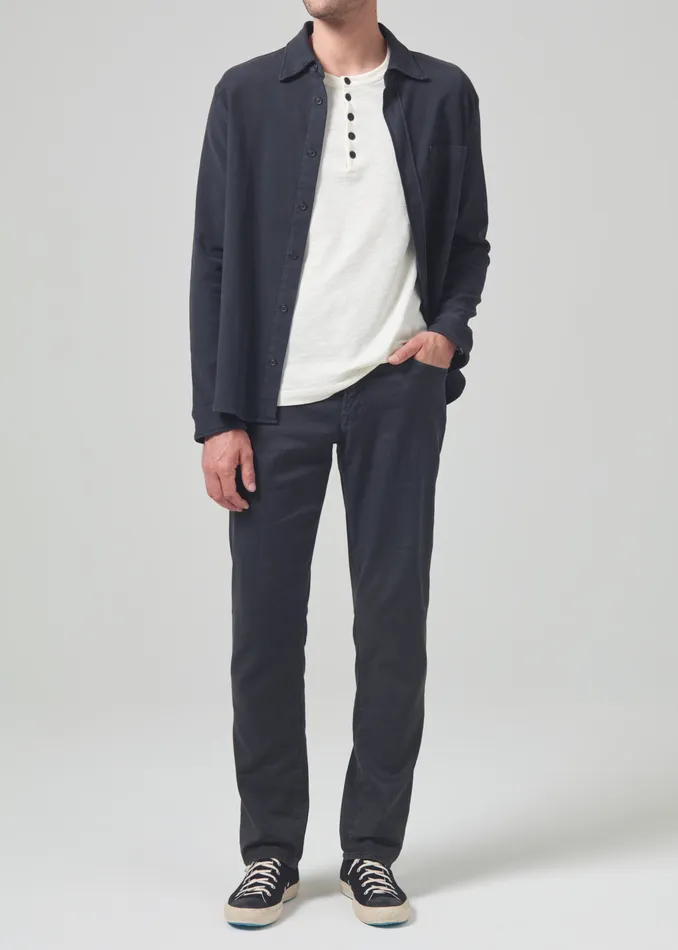 Men Pants Citizens Of Humanity Gage Slim Straight Stretch Linen In Washed Black