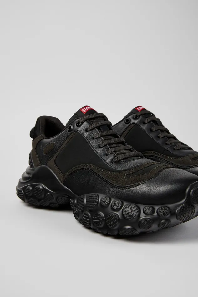 Men Pelotas Mars Black TextileLeather Sneaker Camper Sneakers