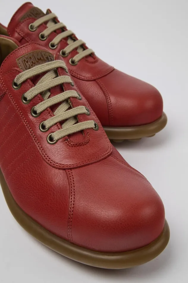 Men Pelotas Red Leather Oxford Sneaker Camper Casual Shoes