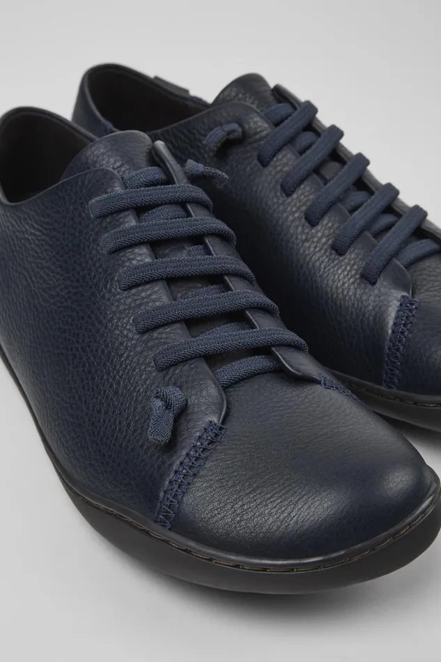 Men Peu Blue Leather Shoes Camper Casual Shoes