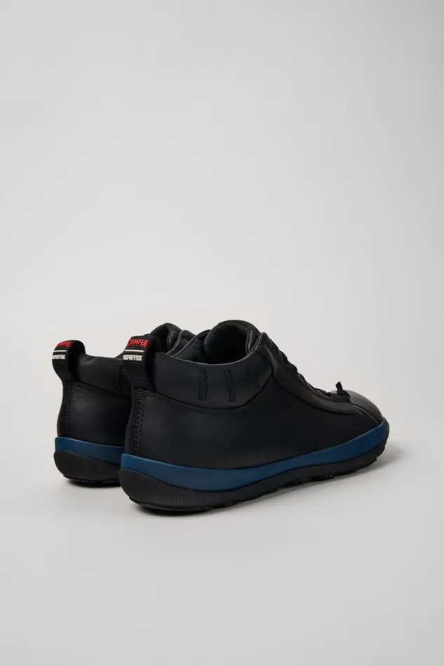 Men Peu Pista GORETEX Black Leather Shoes Camper Ankle Boots Men Peu Pista GORETEX Black Leather Shoes Camper Ankle Boots