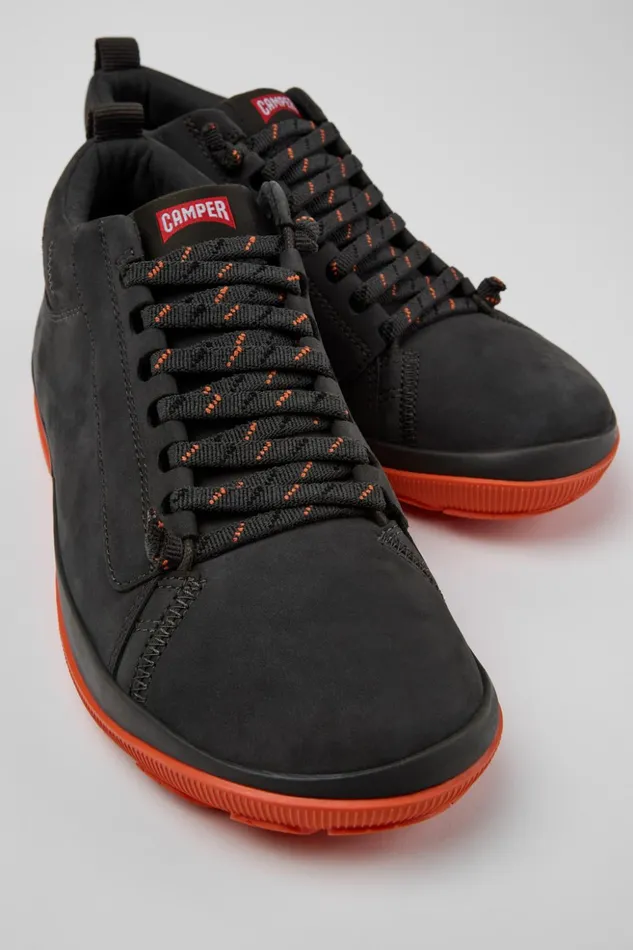 Men Peu Pista GORETEX Gray Nubuck Shoes Camper Ankle Boots