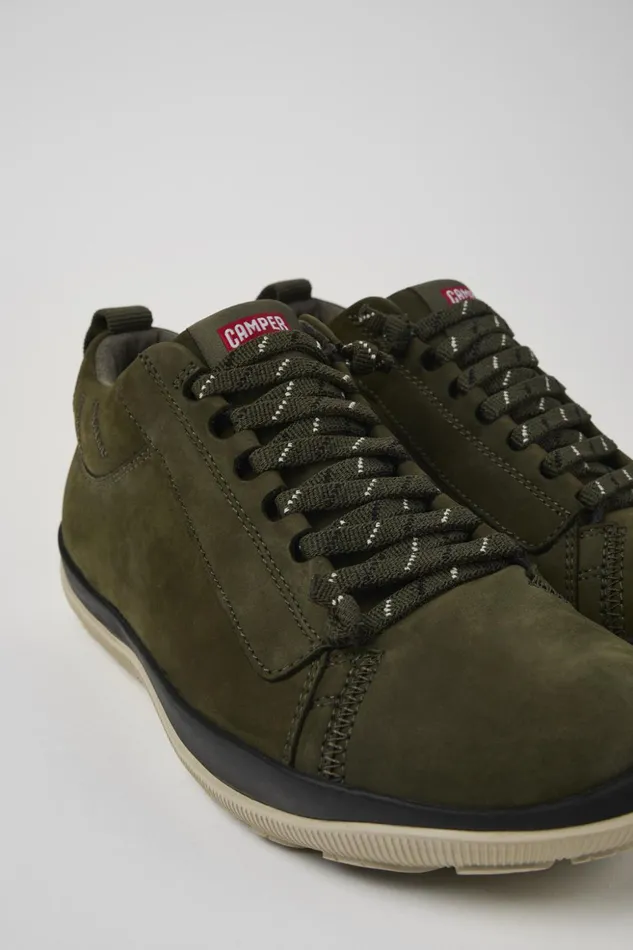 Men Peu Pista GORETEX Green Nubuck Shoes Camper Ankle Boots