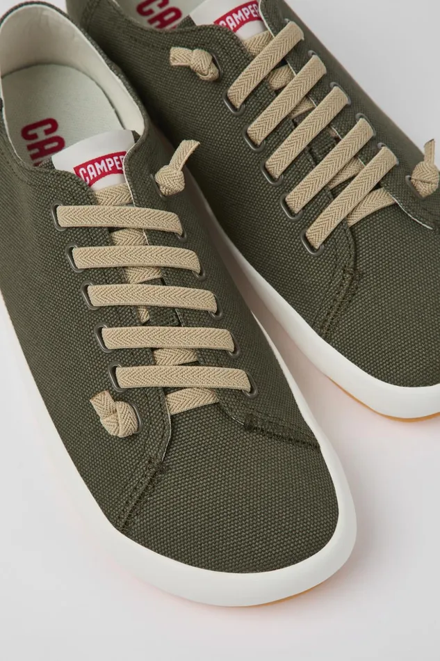 Men Peu Rambla Green Textile Sneakers Camper Sneakers