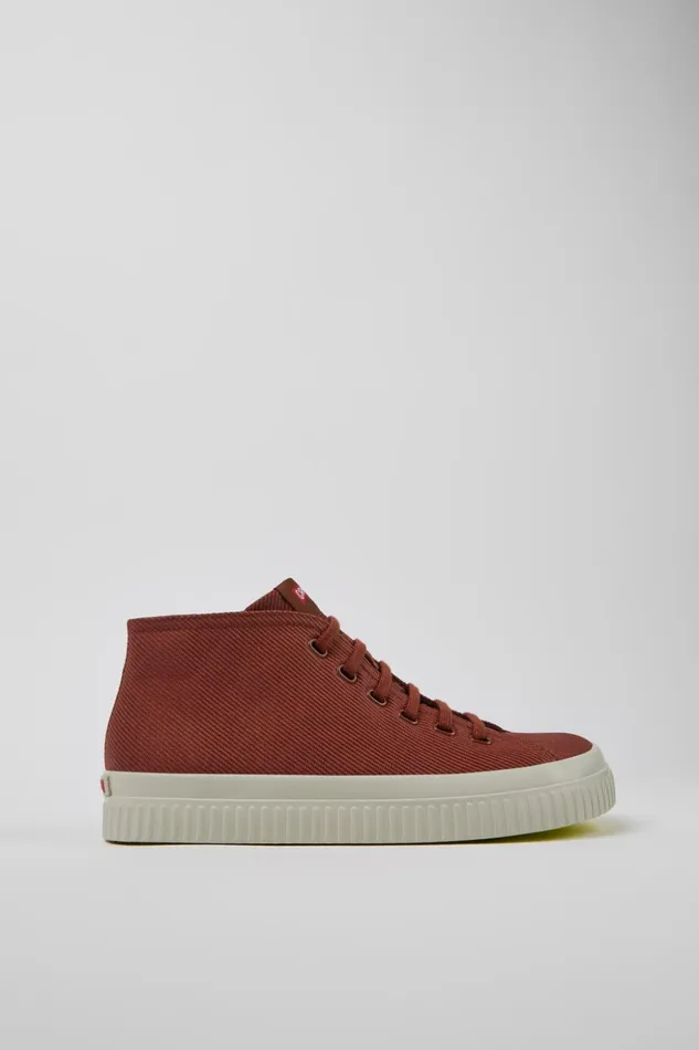 Men Peu Roda Red Recycled Cotton Sneakers Camper Ankle Boots