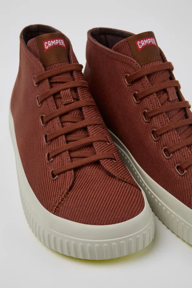 Men Peu Roda Red Recycled Cotton Sneakers Camper Ankle Boots Men Peu Roda Red Recycled Cotton Sneakers Camper Ankle Boots