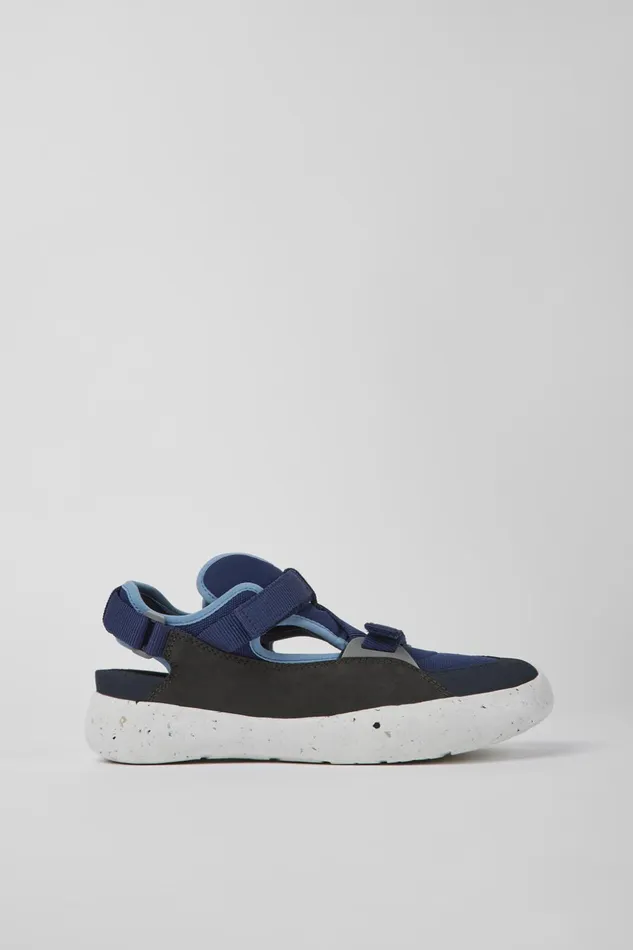 Men Peu Stadium Blue And Gray Leather And Textile Semiopen Sneakers Camper Sneakers Men Peu Stadium Blue And Gray Leather And Textile Semiopen Sneakers Camper Sneakers
