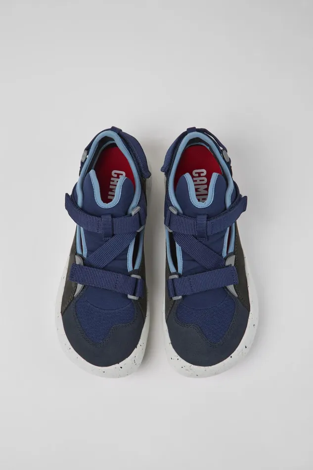 Men Peu Stadium Blue And Gray Leather And Textile Semiopen Sneakers Camper Sneakers Men Peu Stadium Blue And Gray Leather And Textile Semiopen Sneakers Camper Sneakers