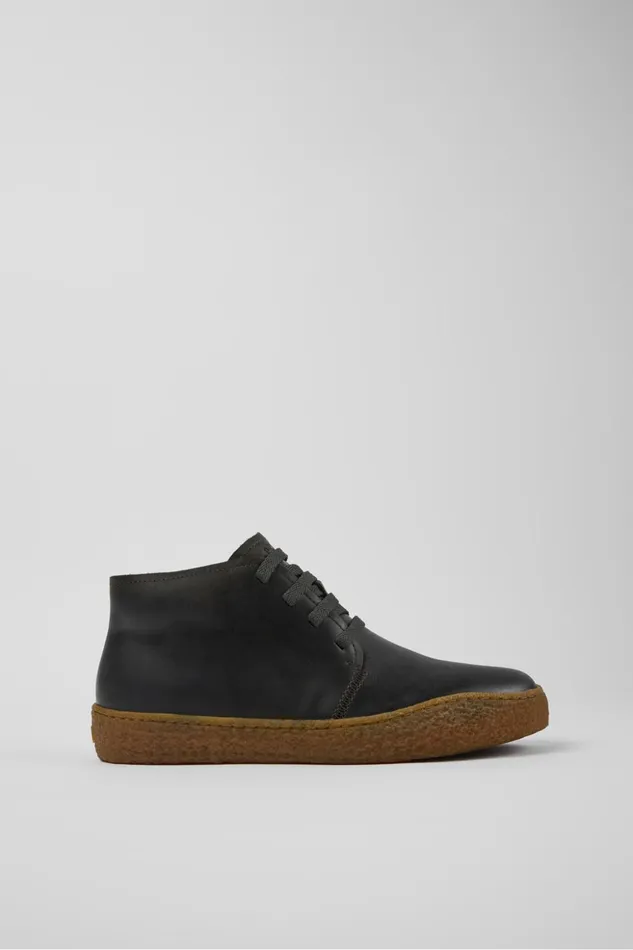 Men Peu Terreno Gray Leather Shoes Camper Ankle Boots Men Peu Terreno Gray Leather Shoes Camper Ankle Boots