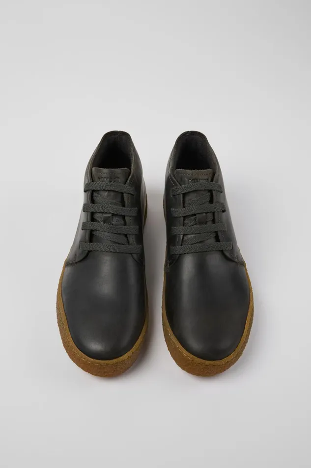Men Peu Terreno Gray Leather Shoes Camper Ankle Boots Men Peu Terreno Gray Leather Shoes Camper Ankle Boots