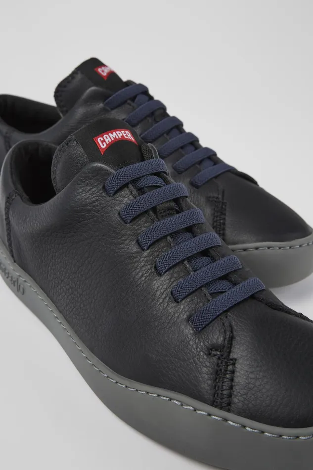 Men Peu Touring Black Leather Sneakers Camper Sneakers