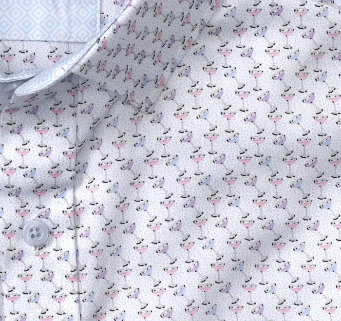 Men Printed Cotton Shirt Pink Cocktail JohnstonandMurphy Shirts Men Printed Cotton Shirt Pink Cocktail JohnstonandMurphy Shirts