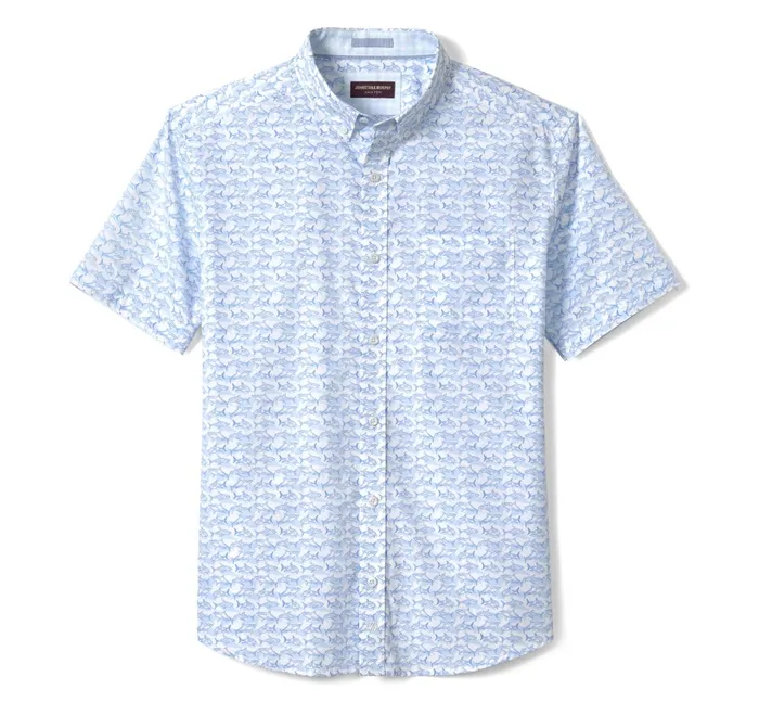 Men Printed Cotton ShortSleeve Shirt Whiteblue Shadow Shark JohnstonandMurphy ShortSleeve Shirts Men Printed Cotton ShortSleeve Shirt Whiteblue Shadow Shark JohnstonandMurphy ShortSleeve Shirts