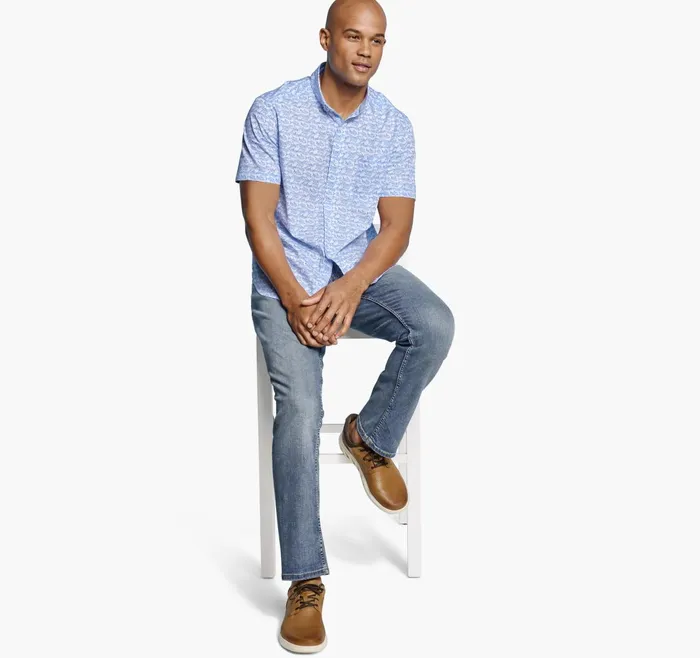 Men Printed Cotton ShortSleeve Shirt Whiteblue Shadow Shark JohnstonandMurphy ShortSleeve Shirts Men Printed Cotton ShortSleeve Shirt Whiteblue Shadow Shark JohnstonandMurphy ShortSleeve Shirts