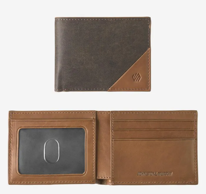 Men Rhodes Billfold Wallet Browntan Antique Cotton JohnstonandMurphy Wallets