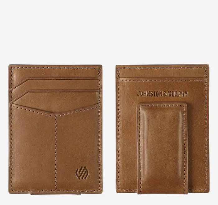 Men Rhodes Front Pocket Wallet Tan Full Grain JohnstonandMurphy Wallets