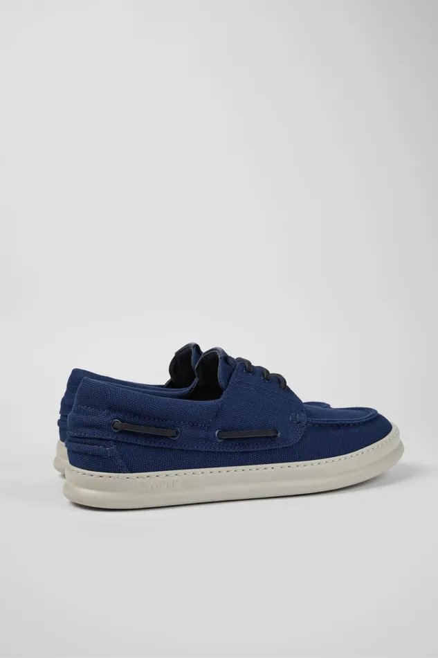 Men Runner Blue Textile Boat Shoe Camper Sneakers Men Runner Blue Textile Boat Shoe Camper Sneakers