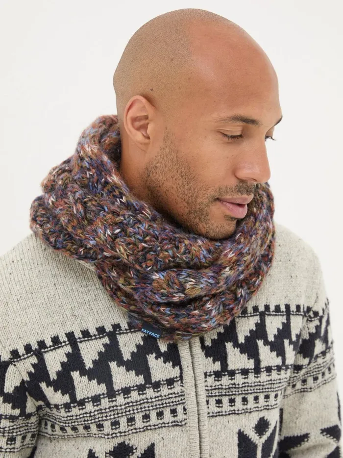 Men Scarves Fat Face Navy Twist Snood