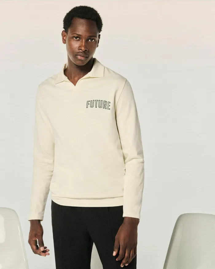 Men Shirts and TShirts From Future Future Polo Neck TShirt White