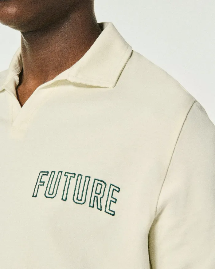 Men Shirts and TShirts From Future Future Polo Neck TShirt White