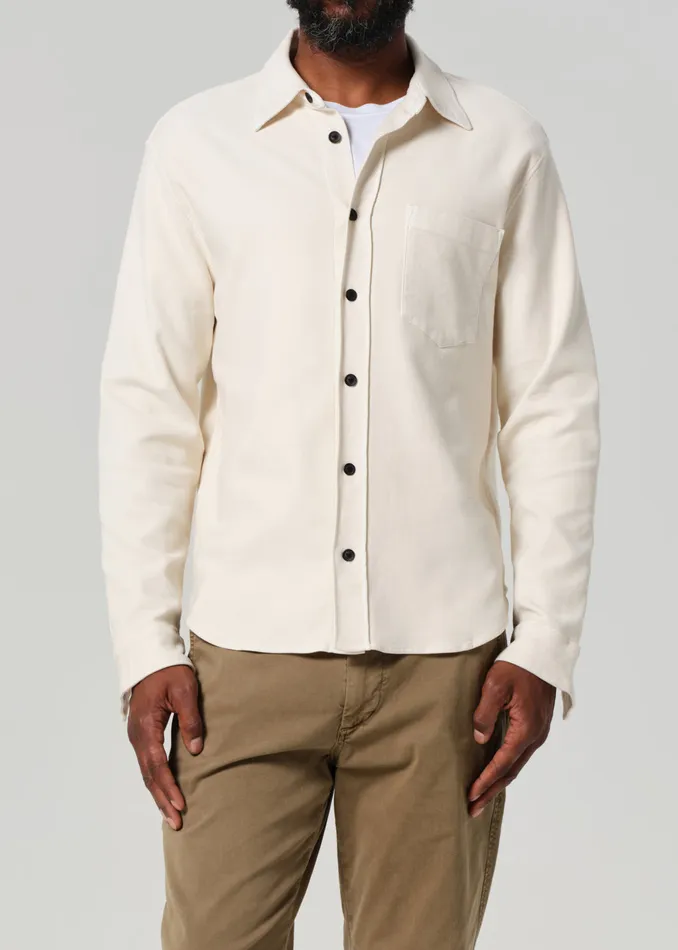 Men Shirts Citizens Of Humanity Luca Bucket Dye Shirt French Terry In Spectral
