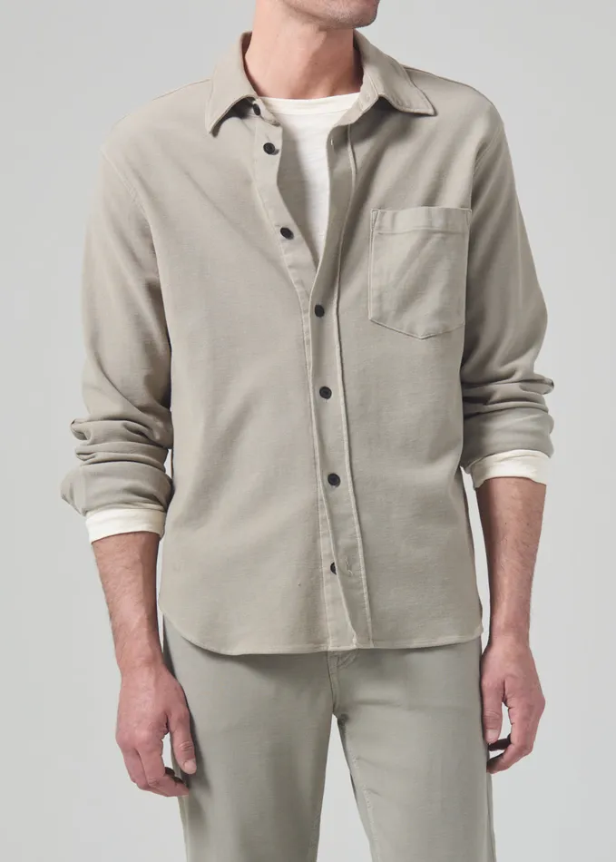 Men Shirts Citizens Of Humanity Luca Bucket Dye Shirt French Terry In Spring Moss