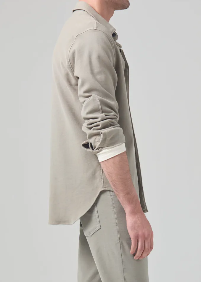 Men Shirts Citizens Of Humanity Luca Bucket Dye Shirt French Terry In Spring Moss