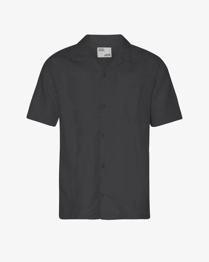 Men Shirts Colorful Standard Linen Short Sleeved Shirt Lava Grey