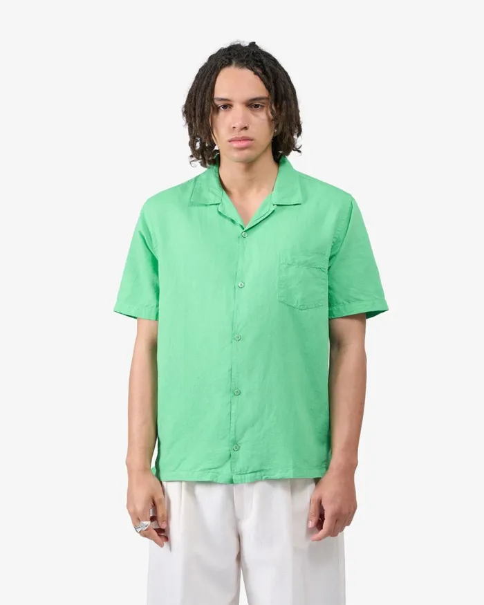 Men Shirts Colorful Standard Linen Short Sleeved Shirt Optical White
