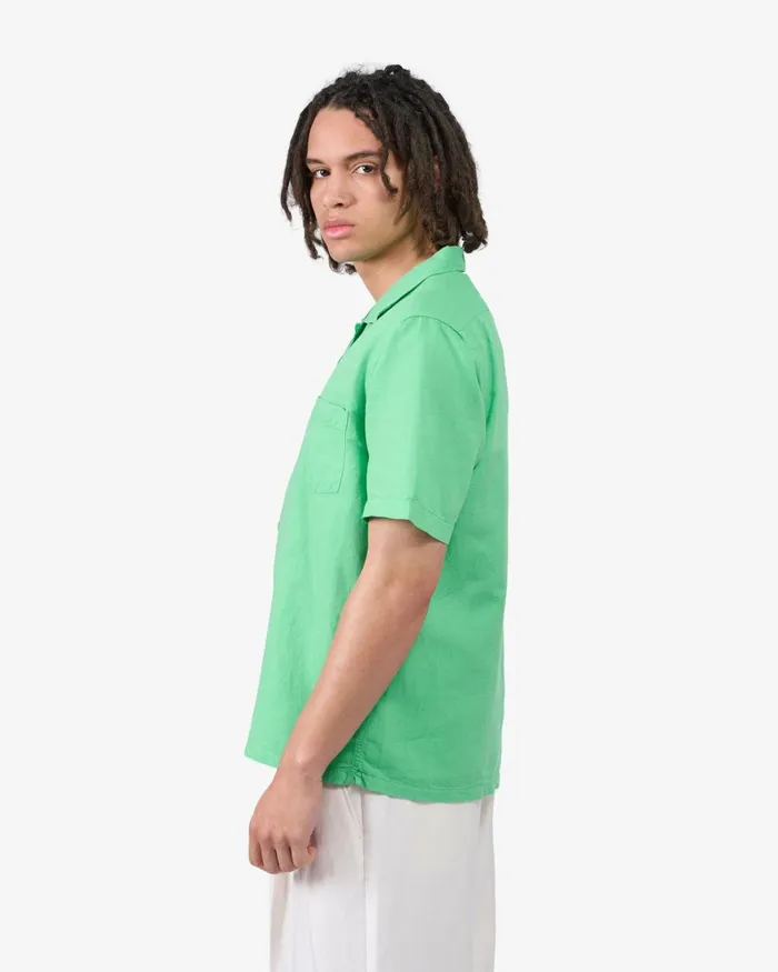 Men Shirts Colorful Standard Linen Short Sleeved Shirt Optical White