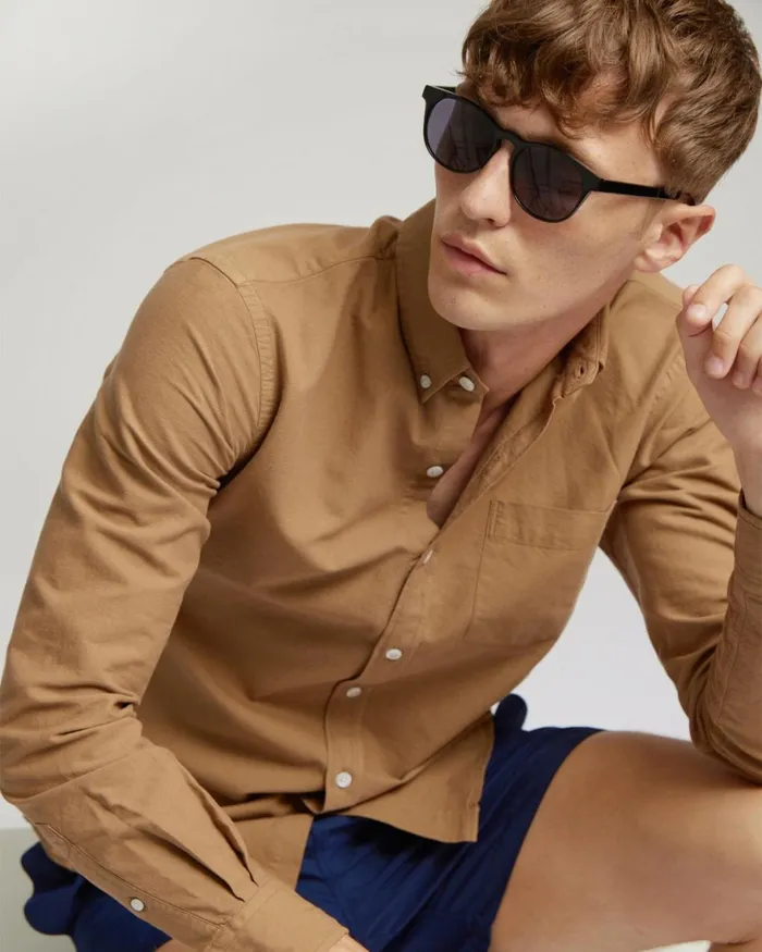 Men Shirts Colorful Standard Organic Button Down Shirt Pearly Purple