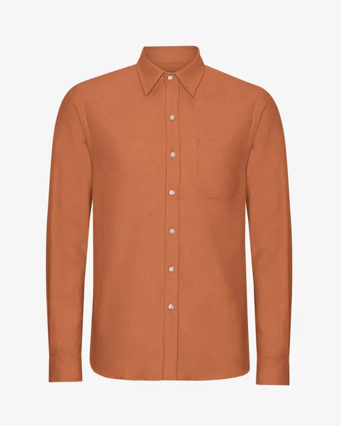 Men Shirts Colorful Standard Organic Flannel Shirt Ginger Brown