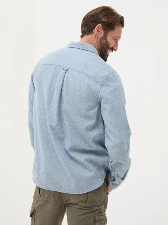 Men Shirts Fat Face Blue Long Sleeve Malton Shirt