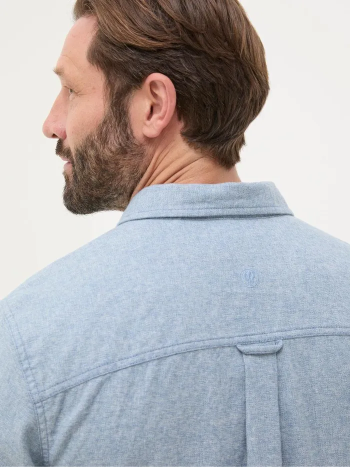 Men Shirts Fat Face Blue Long Sleeve Malton Shirt