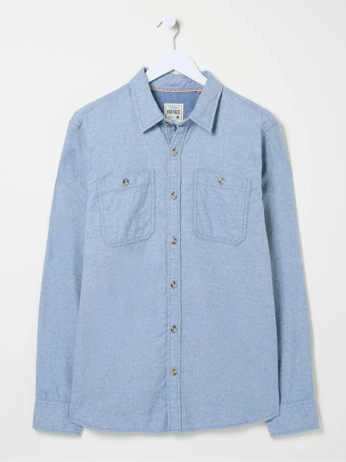 Men Shirts Fat Face Blue Long Sleeve Malton Shirt