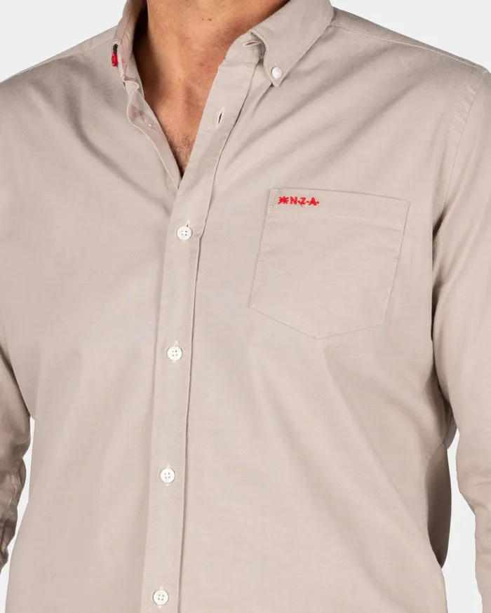 Men Shirts NZA New Zealand Auckland Brown Stretch Cotton Shirt 8211 Shimmering Sand Men Shirts NZA New Zealand Auckland Brown Stretch Cotton Shirt 8211 Shimmering Sand