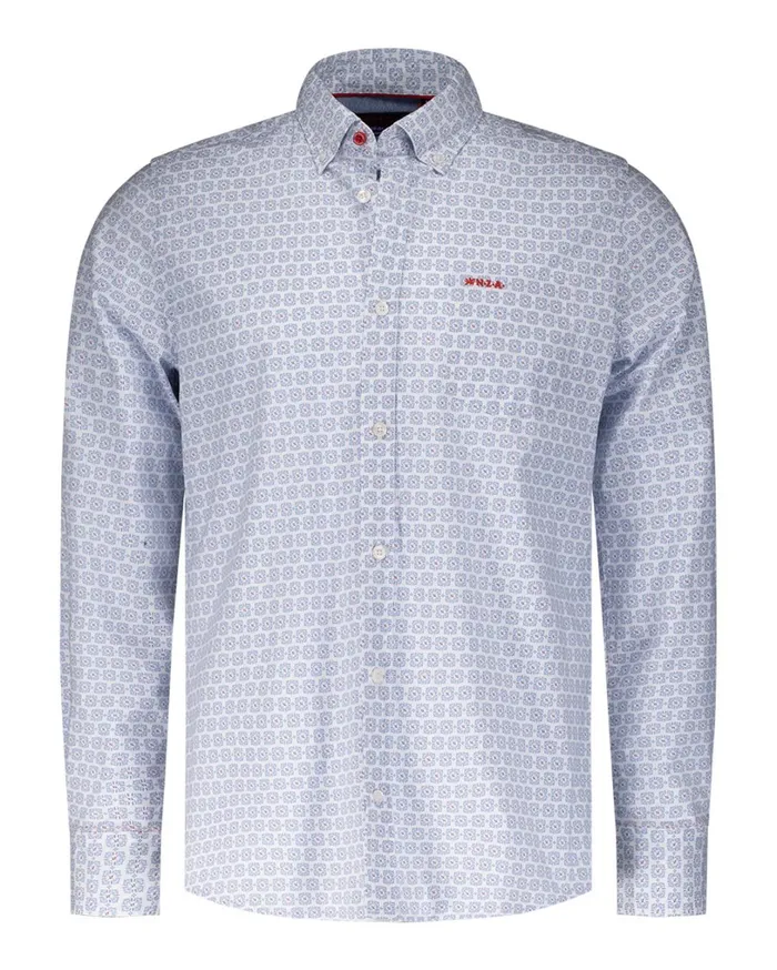 Men Shirts NZA New Zealand Auckland Cotton Shirt With Polka Dot Print 8211 Off White