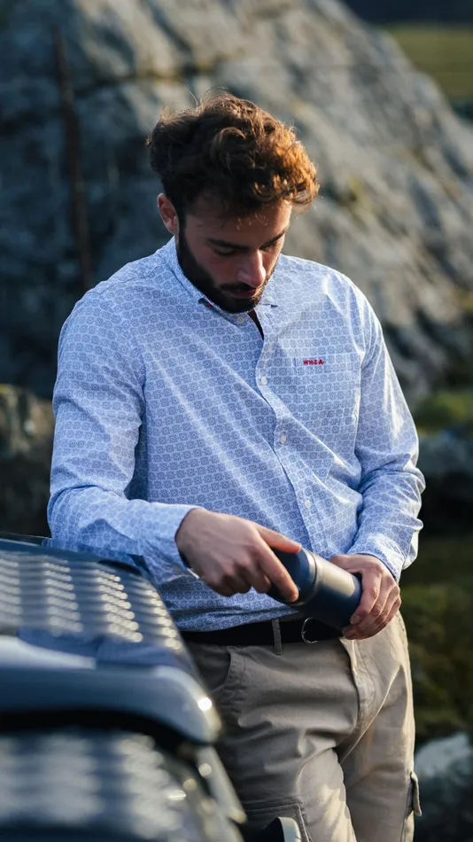 Men Shirts NZA New Zealand Auckland Cotton Shirt With Polka Dot Print 8211 Off White Men Shirts NZA New Zealand Auckland Cotton Shirt With Polka Dot Print 8211 Off White