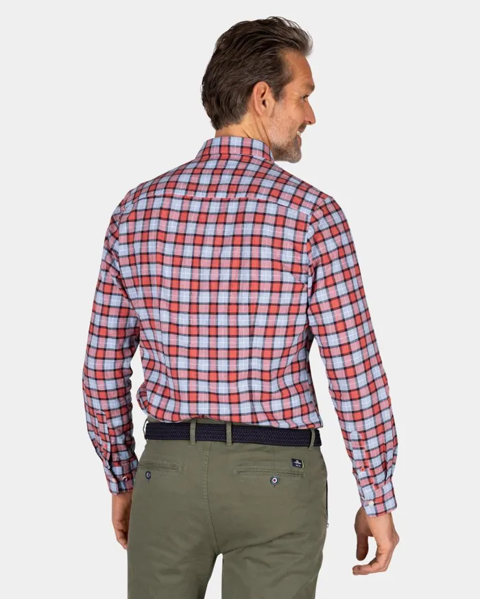 Men Shirts NZA New Zealand Auckland Red And Blue Checkered Shirt 8211 Midnight Navy