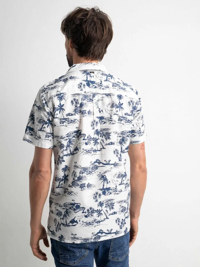 Men Shirts Petrol Industries Bonneville ShortSleeved Shirt Sky White