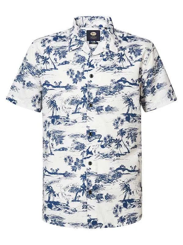 Men Shirts Petrol Industries Bonneville ShortSleeved Shirt Sky White