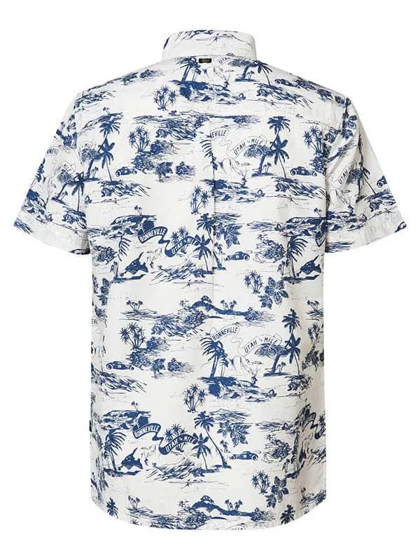 Men Shirts Petrol Industries Bonneville ShortSleeved Shirt Sky White