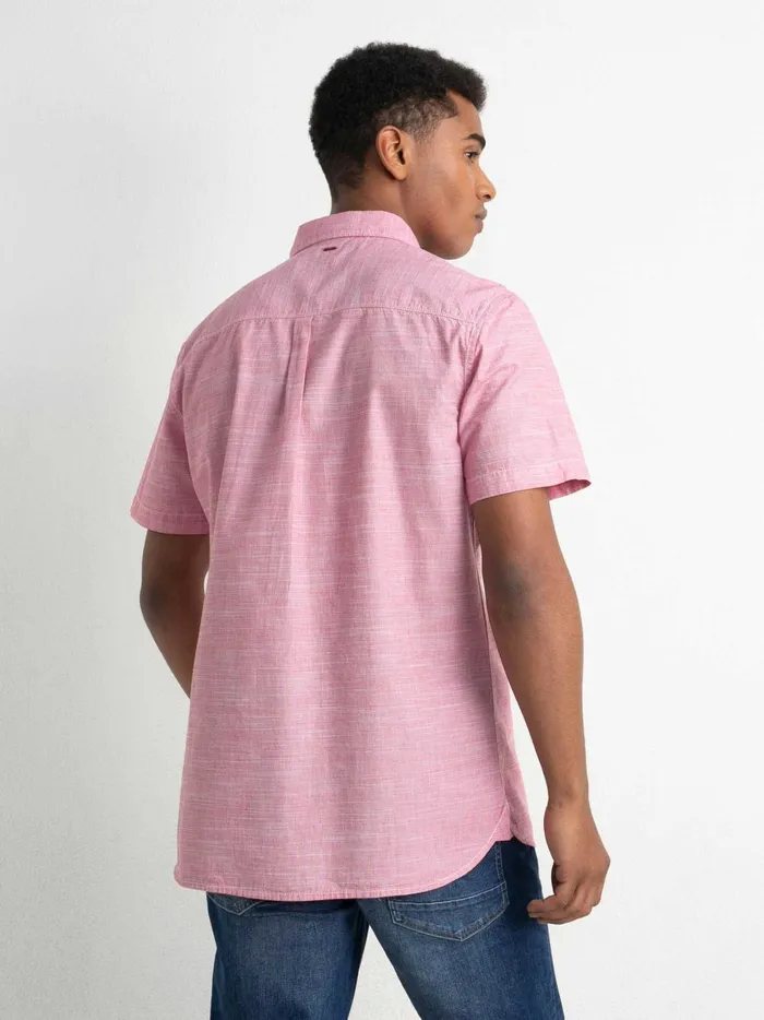 Men Shirts Petrol Industries Marl ShortSleeved Shirt Fire Red